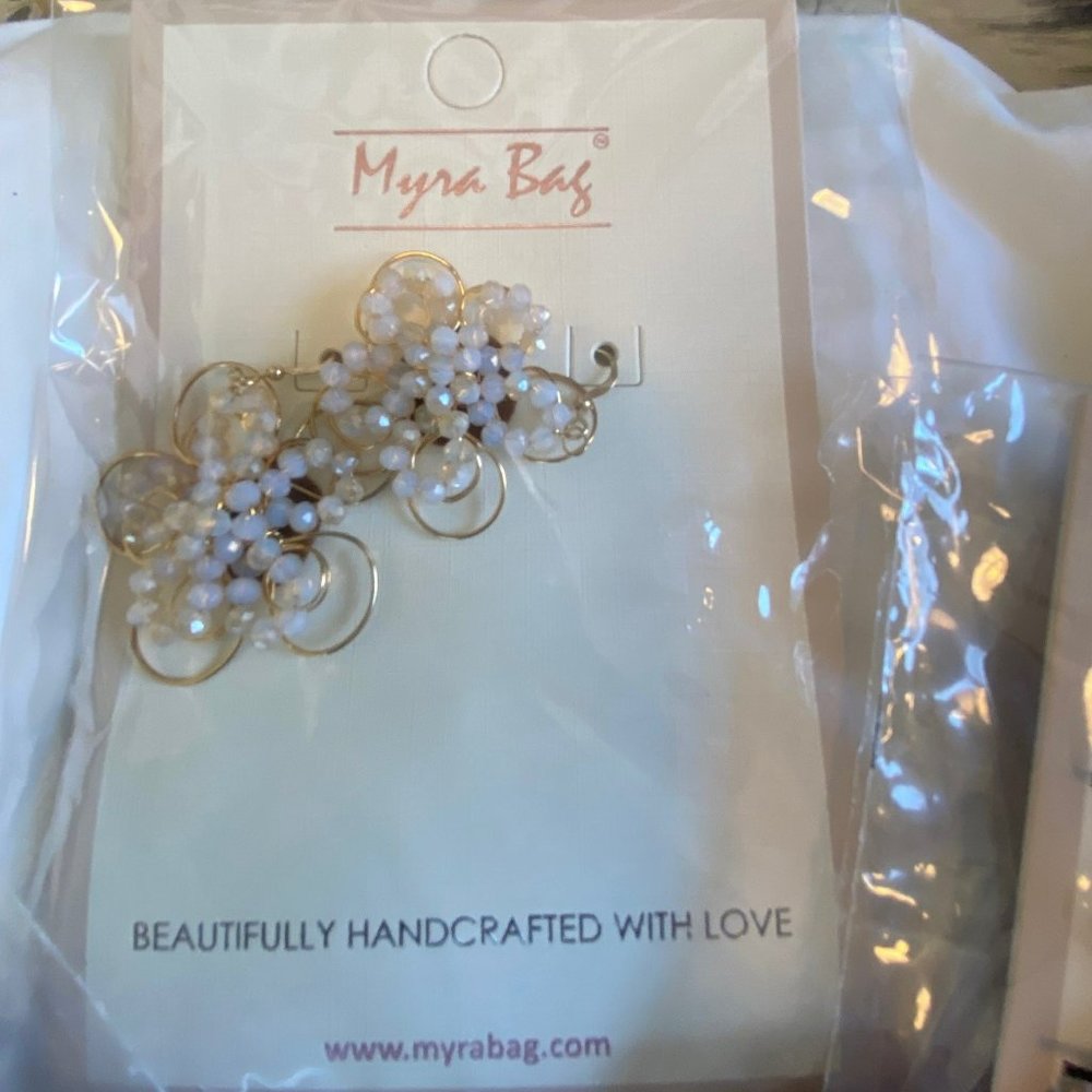 Earrings-Suede, glass and iron